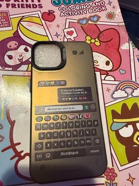 SHEIN Metallic Gold Glitter Keyboard iPhone Case